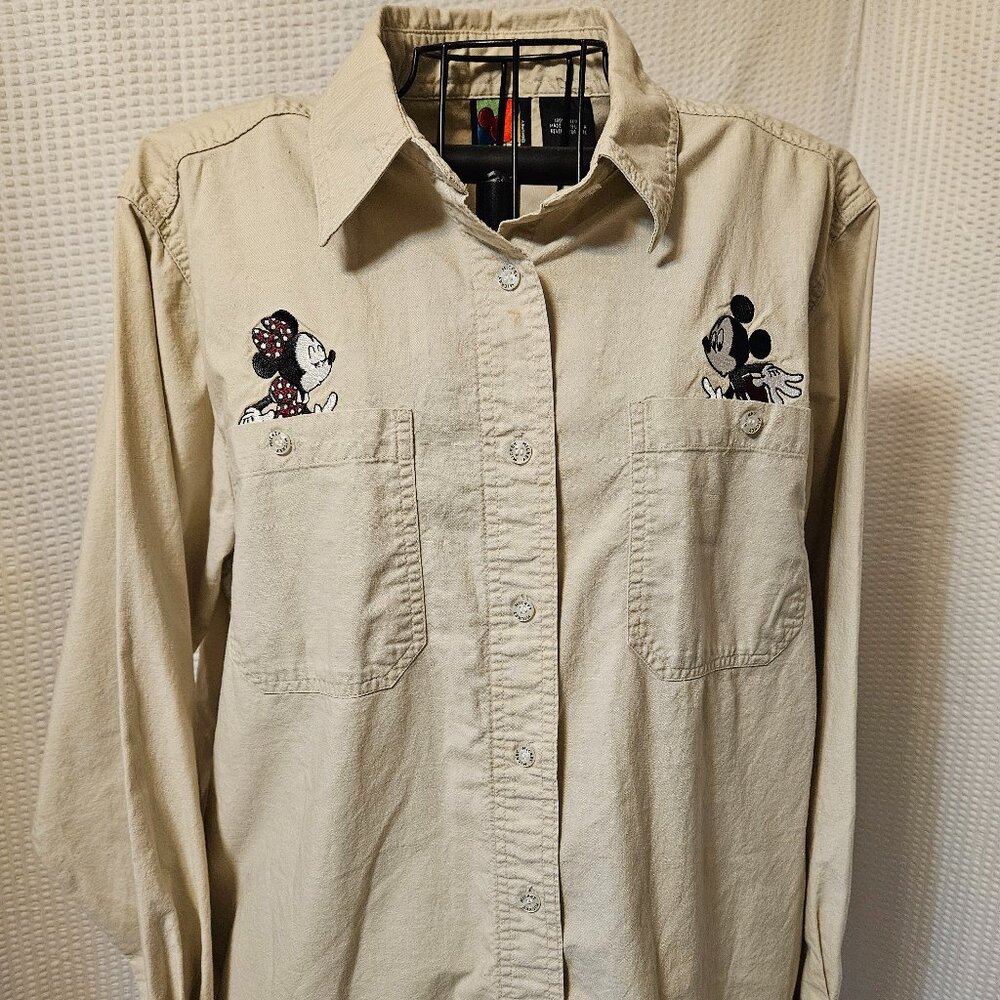 Disney Limited Jerry Leigh Whimsical Safari Mickey & Minnie Kiss Shirt Sz L - Picture 13 of 14